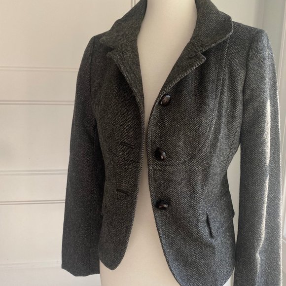 JCrew Wool Herringbone Blazer Size 2 Women's - Picture 3 of 5